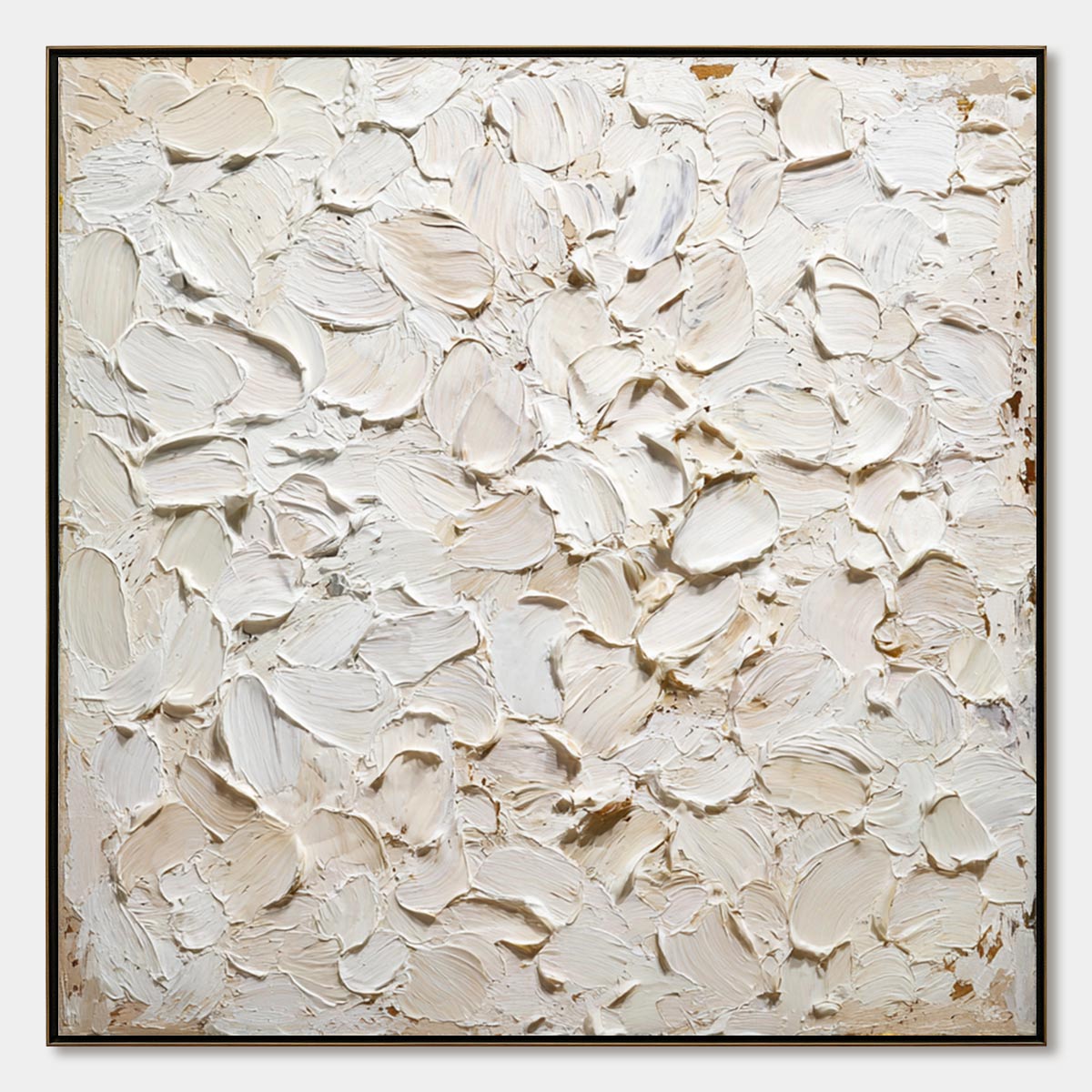 Alabaster Petals – Wabi-Sabi Cityscape Impasto Oil Painting, view 1