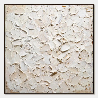 Alabaster Petals – Wabi-Sabi Cityscape Impasto Oil Painting, view 1