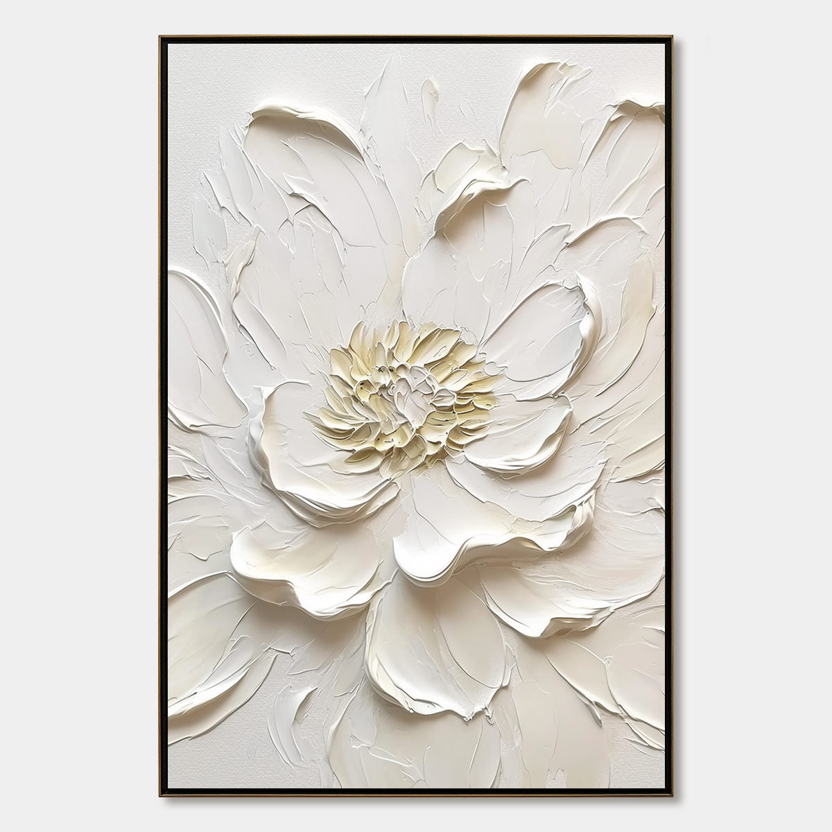 Alabaster Bloom – Peony Impasto Painting, view 1