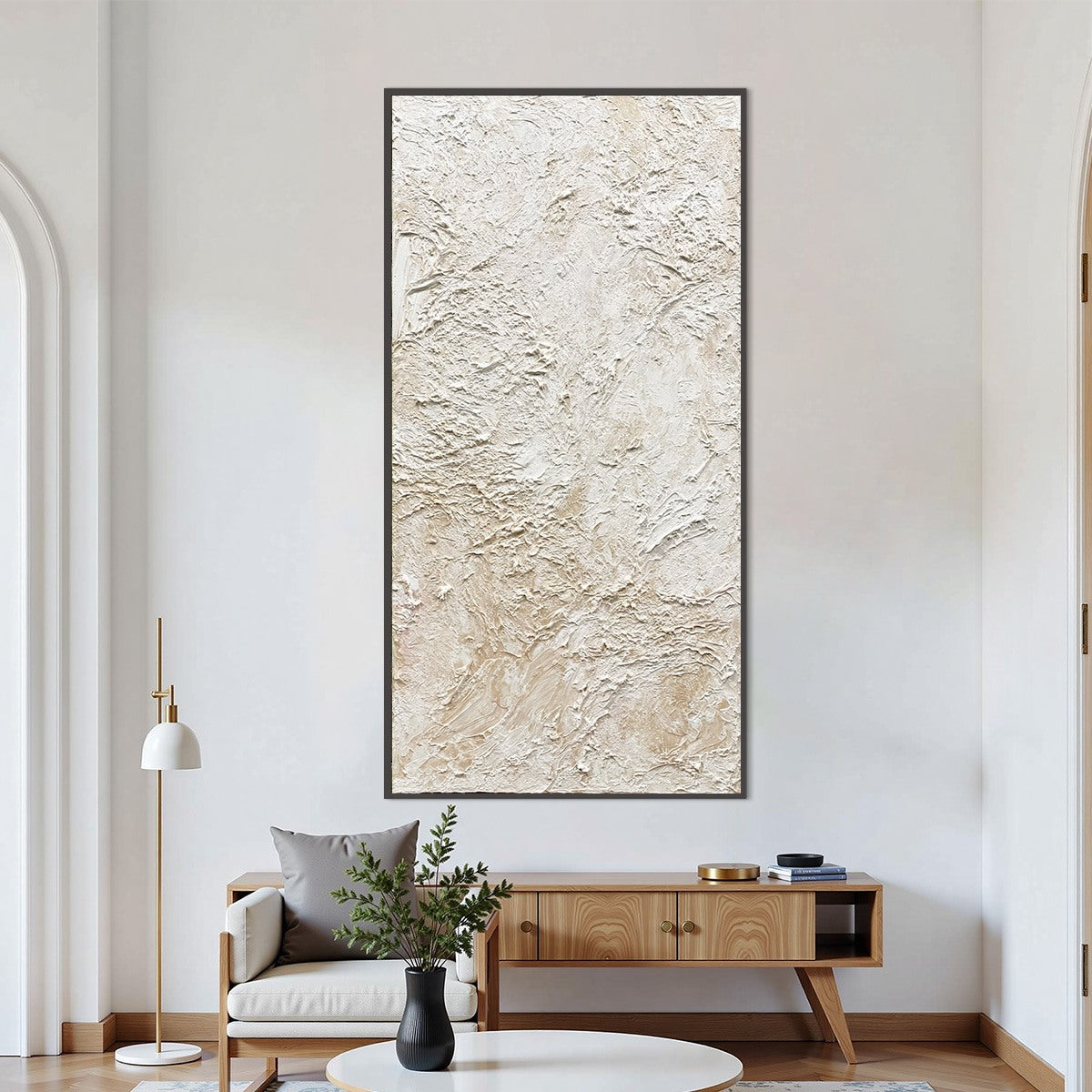 Alabaster Veil – Wabi-Sabi Abstract Impasto Oil Painting, view 2