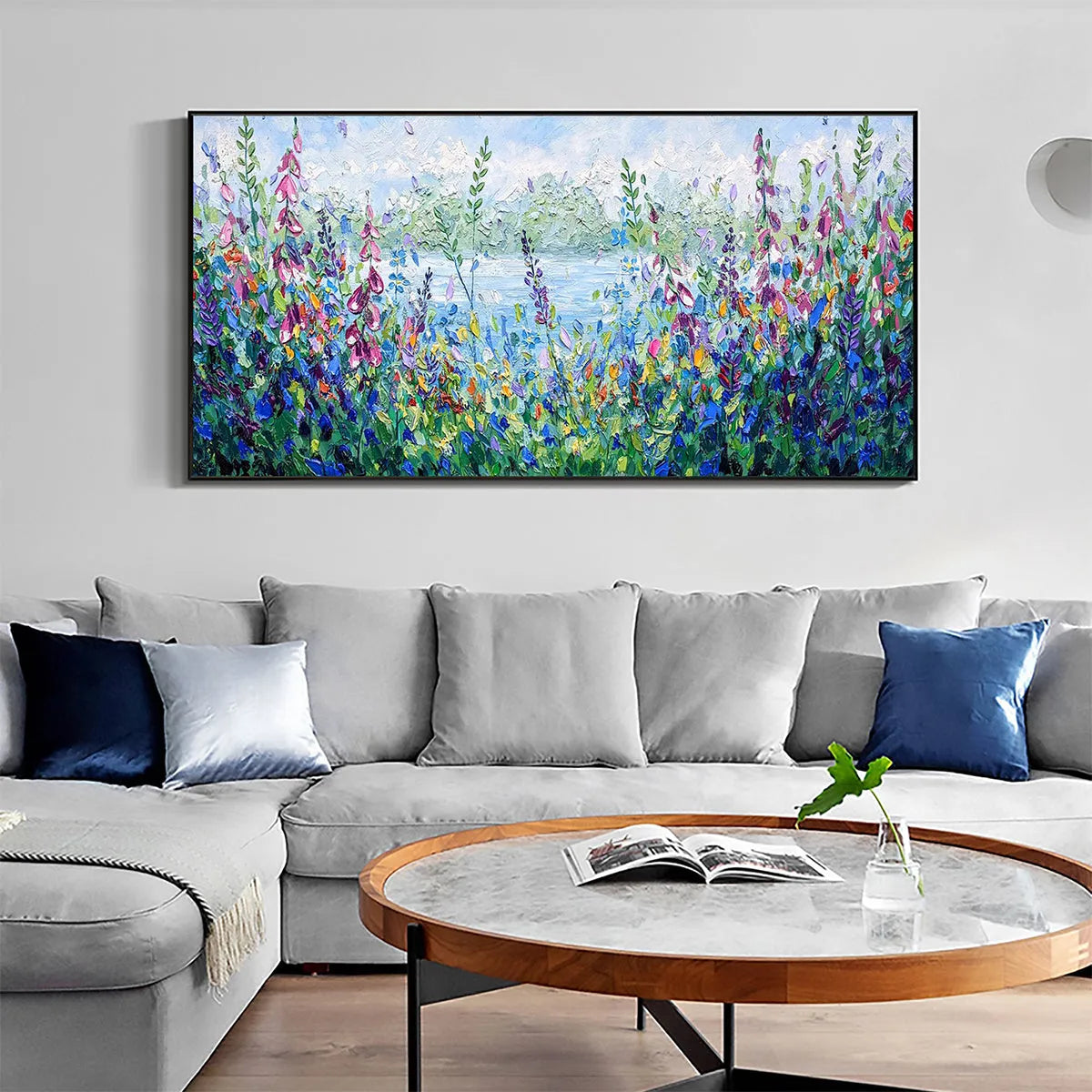 Colorful Meadow Impasto Oil Painting – Alpine Meadow