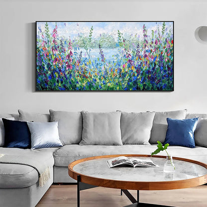 Colorful Meadow Impasto Oil Painting – Alpine Meadow