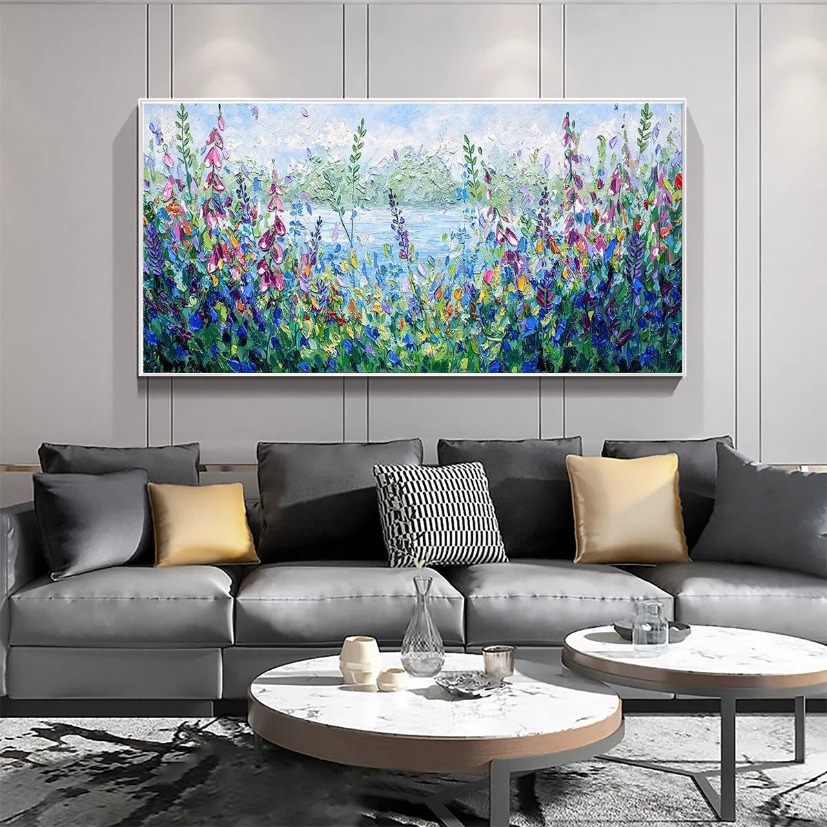 Alpine Meadow – Meadow Impasto Oil Painting, view 2