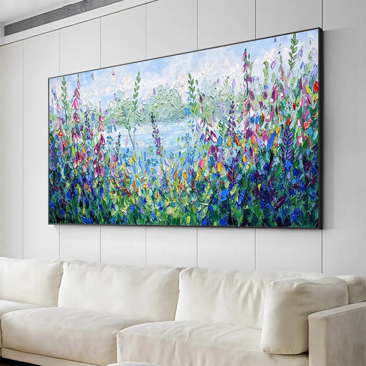 Colorful Meadow Impasto Oil Painting – Alpine Meadow