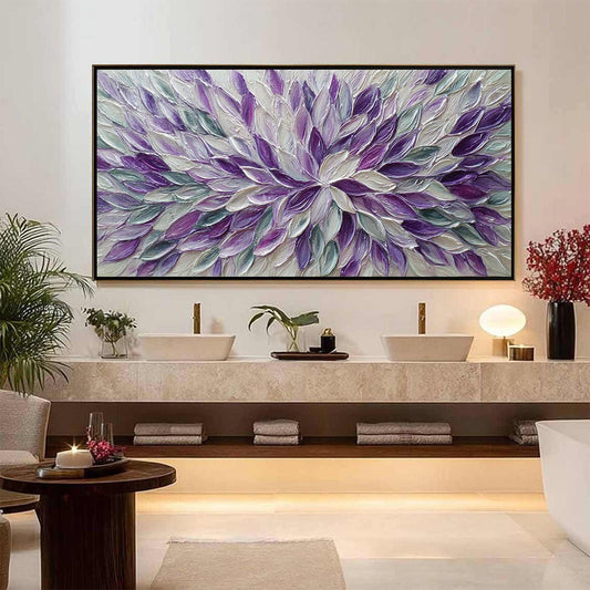Amethyst Bloom – Floral Impasto Oil Painting, view 2