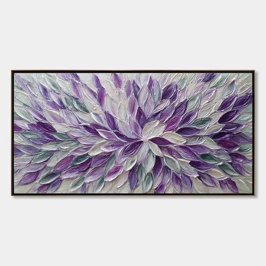 Amethyst Bloom – Floral Impasto Oil Painting, view 1