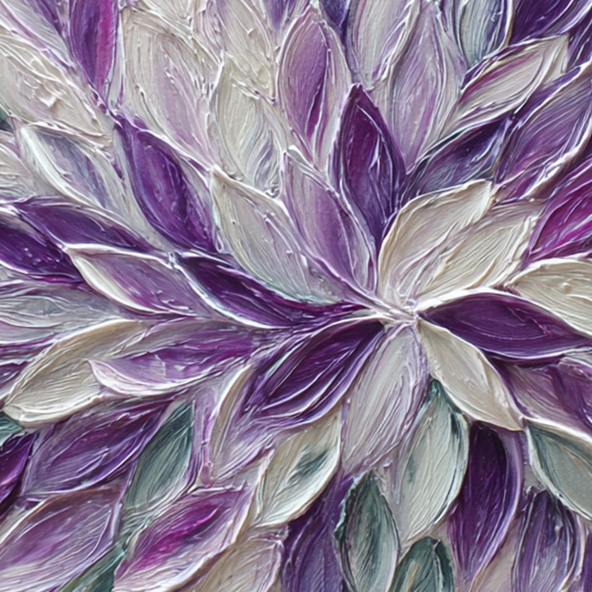 Amethyst Bloom – Floral Impasto Oil Painting, view 4
