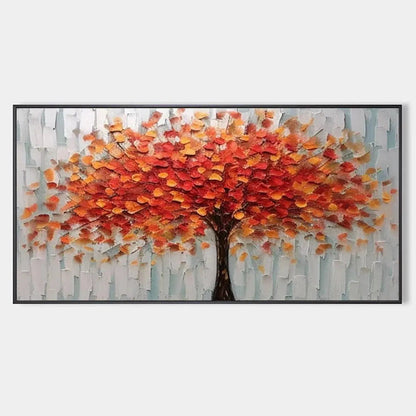 Autumn Fire – Tree Impasto Painting, view 1