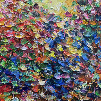 Wabi-Sabi Landscape Impasto Painting – Autumn Glow