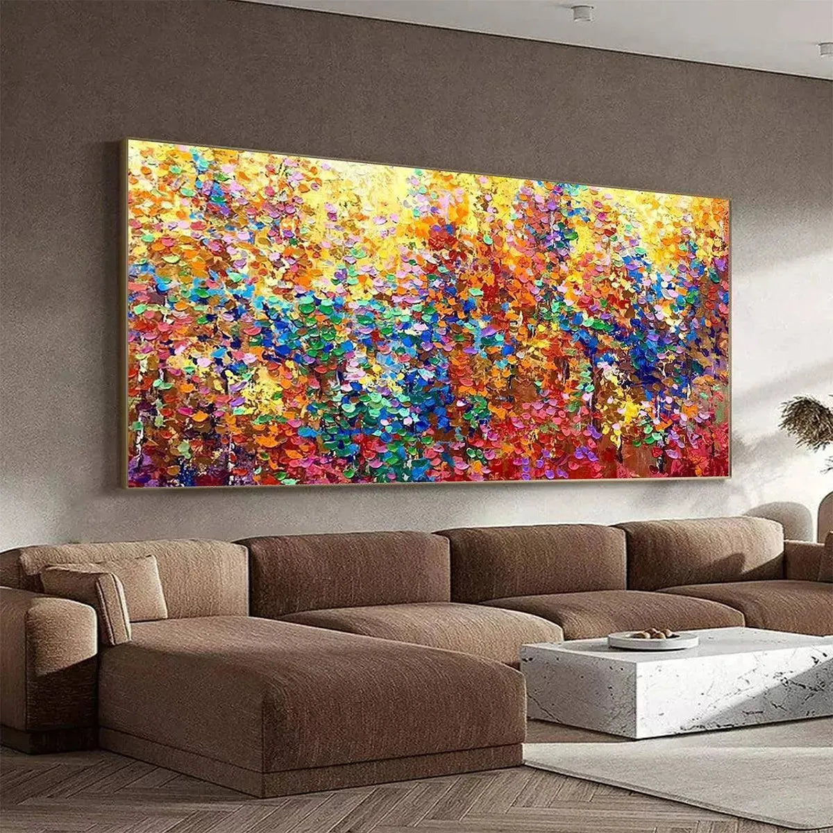 Wabi-Sabi Landscape Impasto Painting – Autumn Glow