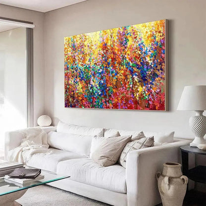 Wabi-Sabi Landscape Impasto Painting – Autumn Glow