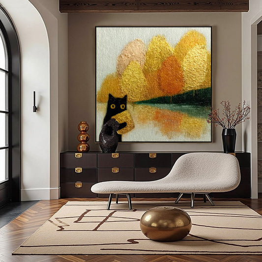 Autumn'S Treasure – Cat Impasto Oil Painting, view 2