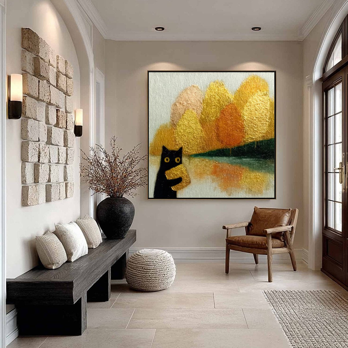 Autumn'S Treasure – Cat Impasto Oil Painting, view 4
