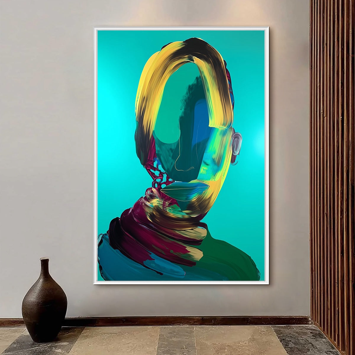 Azure Gaze – Figurative Oil Painting, view 2