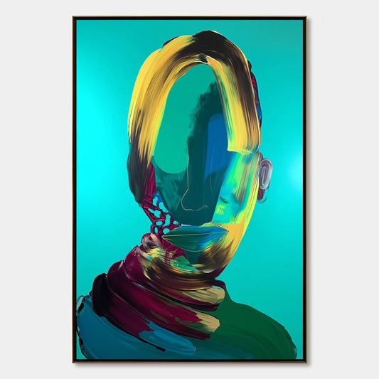Azure Gaze – Figurative Oil Painting, view 1