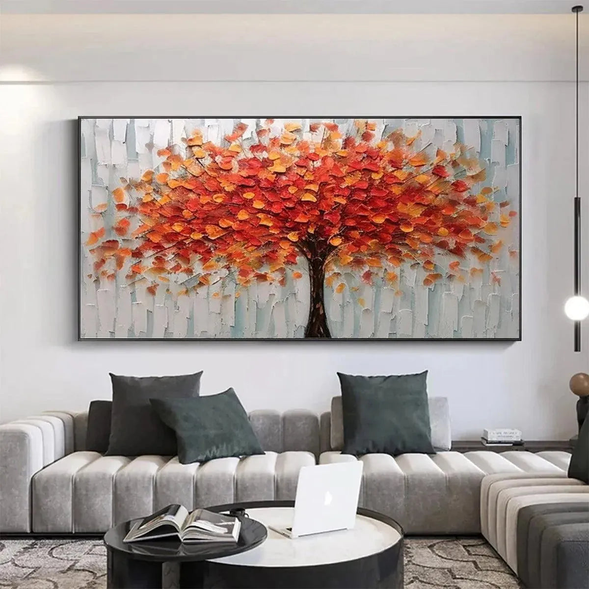 Autumn Fire – Tree Impasto Painting, view 3