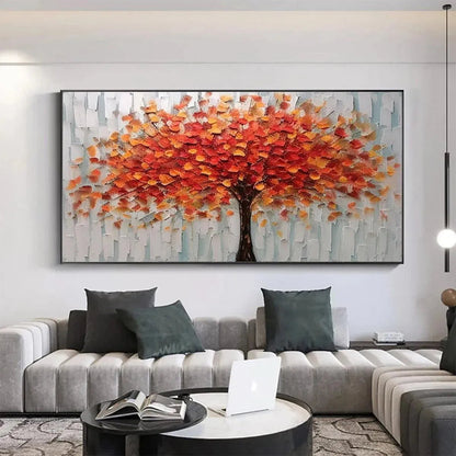 Autumn Fire – Tree Impasto Painting, view 3