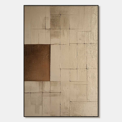 Balance – Wabi-Sabi Geometric Oil Painting, view 1