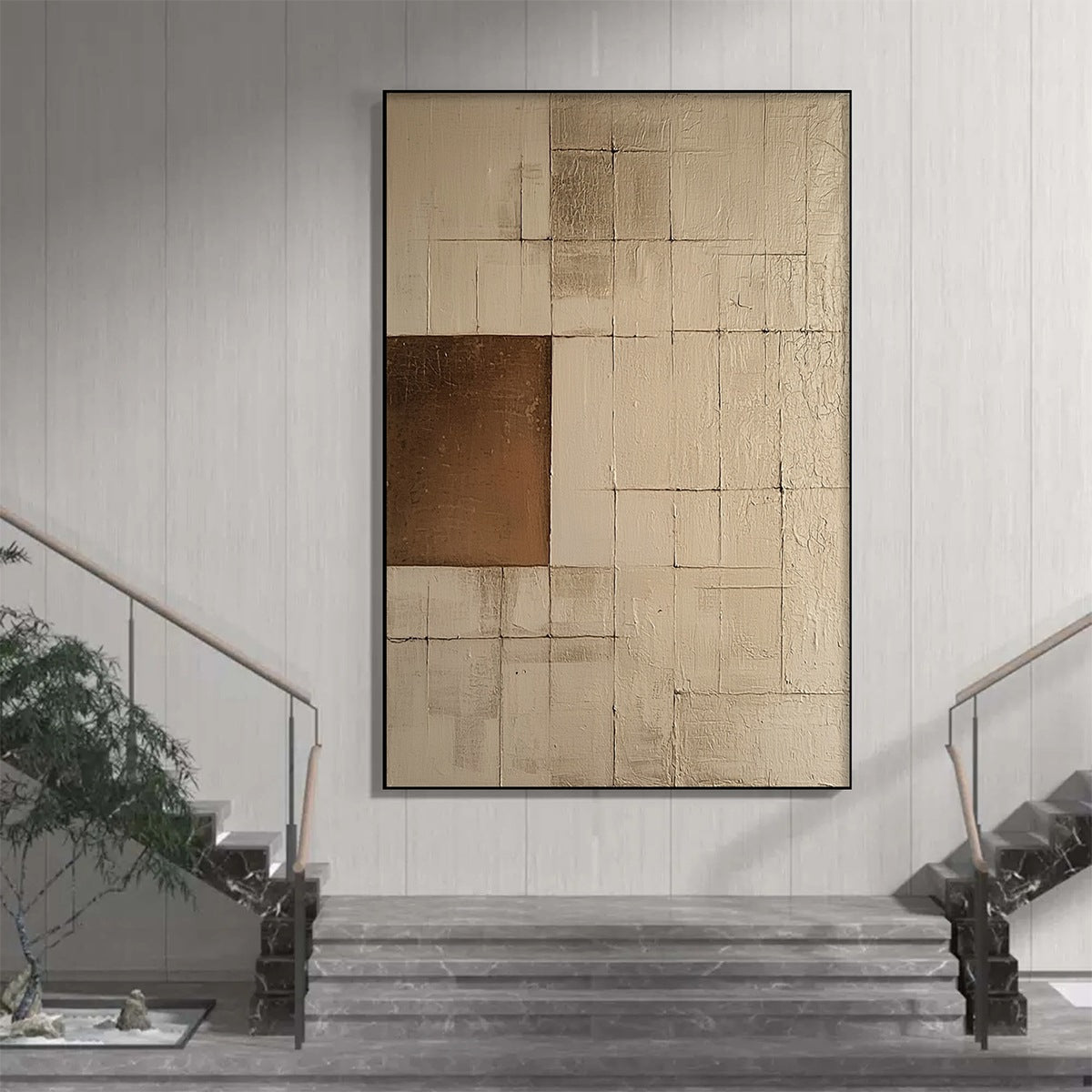 Balance – Wabi-Sabi Geometric Oil Painting, view 4