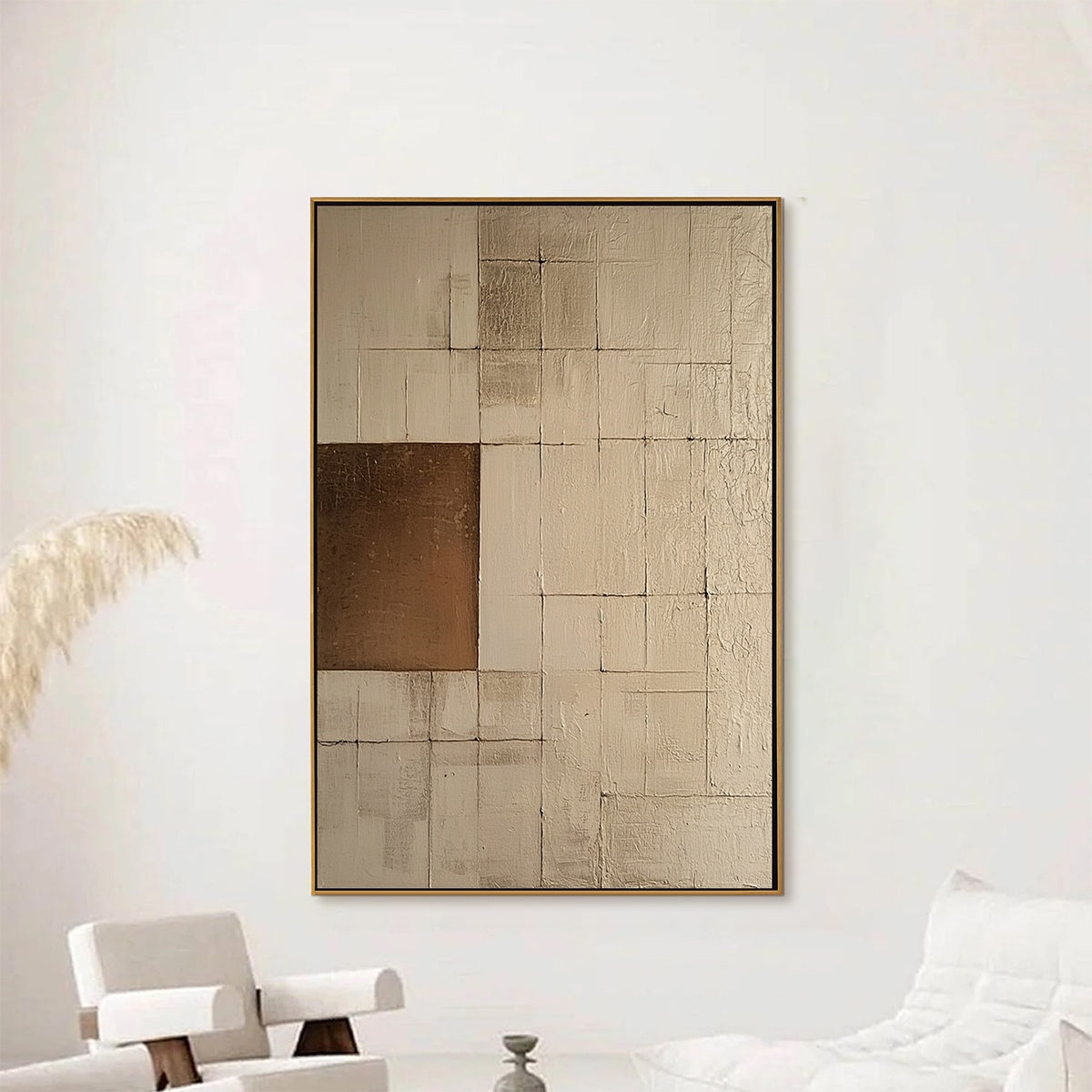 Balance – Wabi-Sabi Geometric Oil Painting, view 2