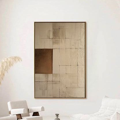 Balance – Wabi-Sabi Geometric Oil Painting, view 2