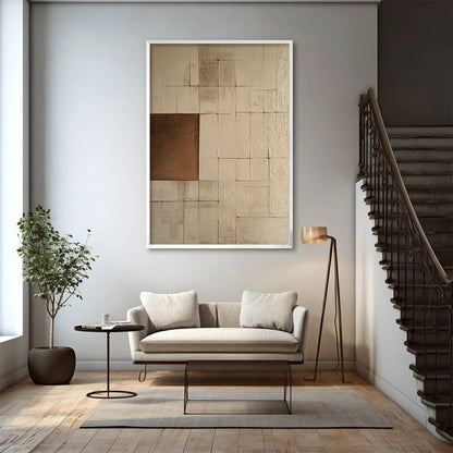 Balance – Wabi-Sabi Geometric Oil Painting, view 5