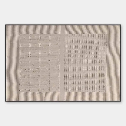 Beige Texture Diptych – Wabi-Sabi Abstract Oil Painting, view 1