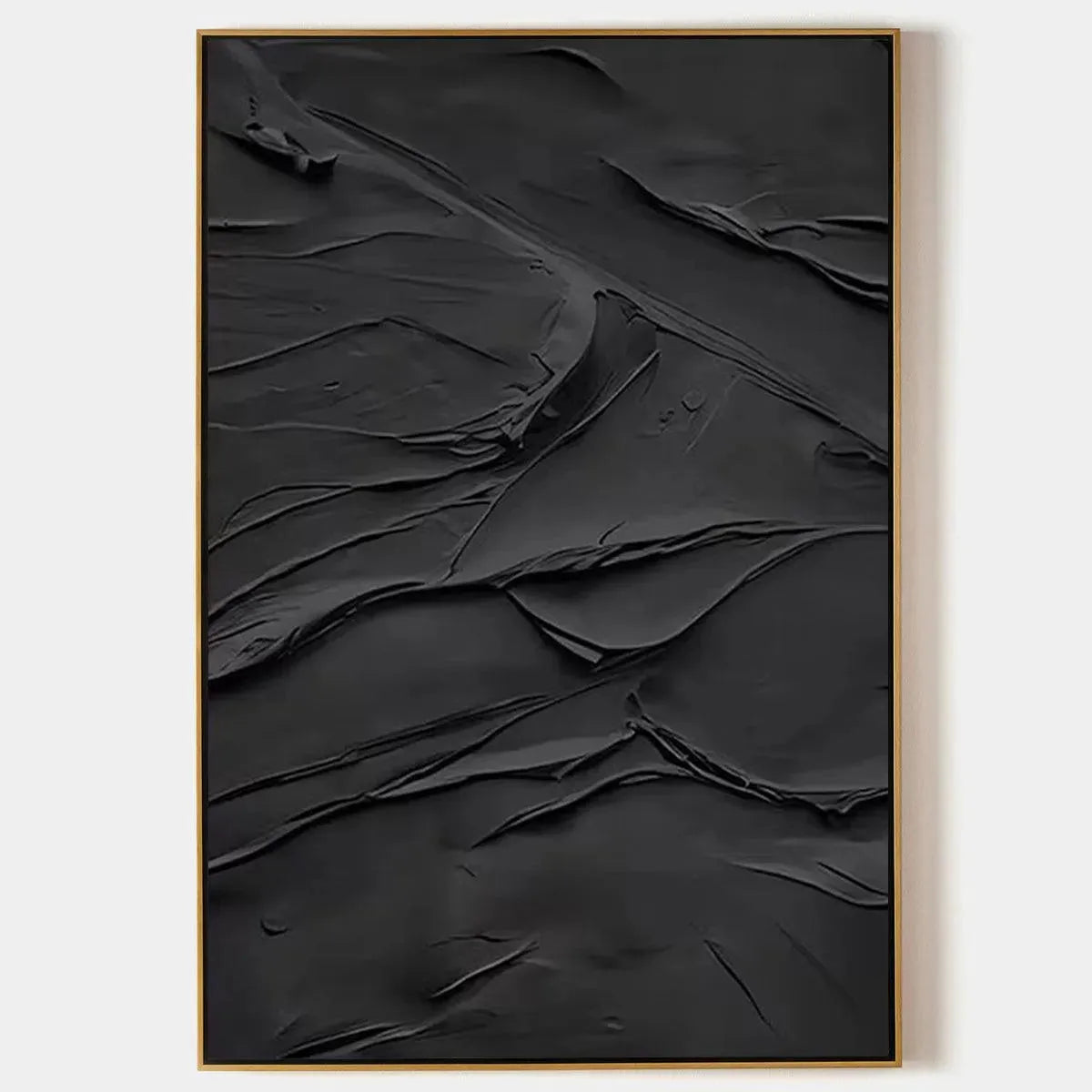 Black Textured Impasto – Wabi-Sabi Abstract Impasto Oil Painting, view 1