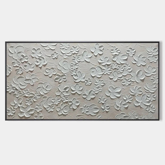 Blanc Bloom – Minimalist Floral Painting, view 1