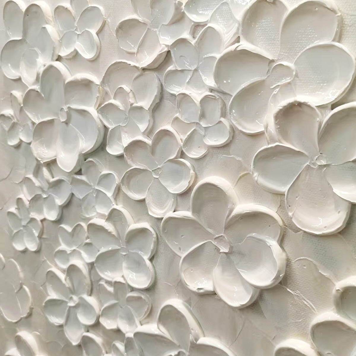 Blanc Bloom – Floral Impasto Painting, view 4