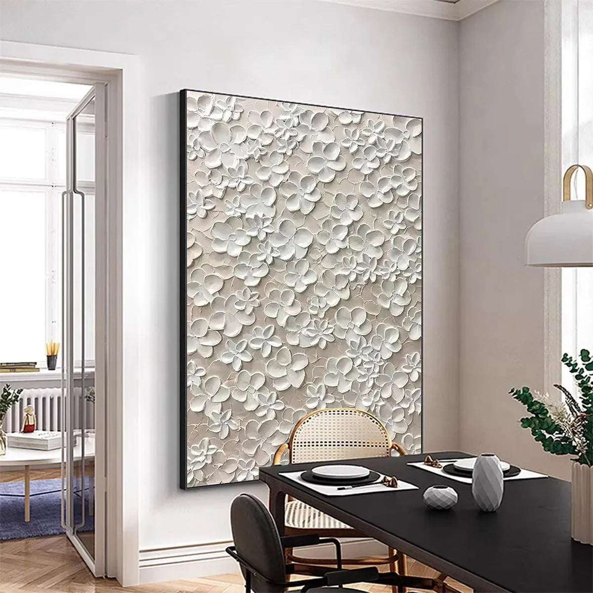 White Floral Impasto Painting – Blanc Bloom