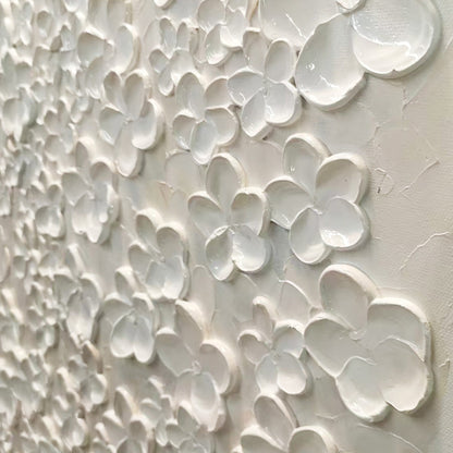 White Floral Impasto Painting – Blanc Bloom