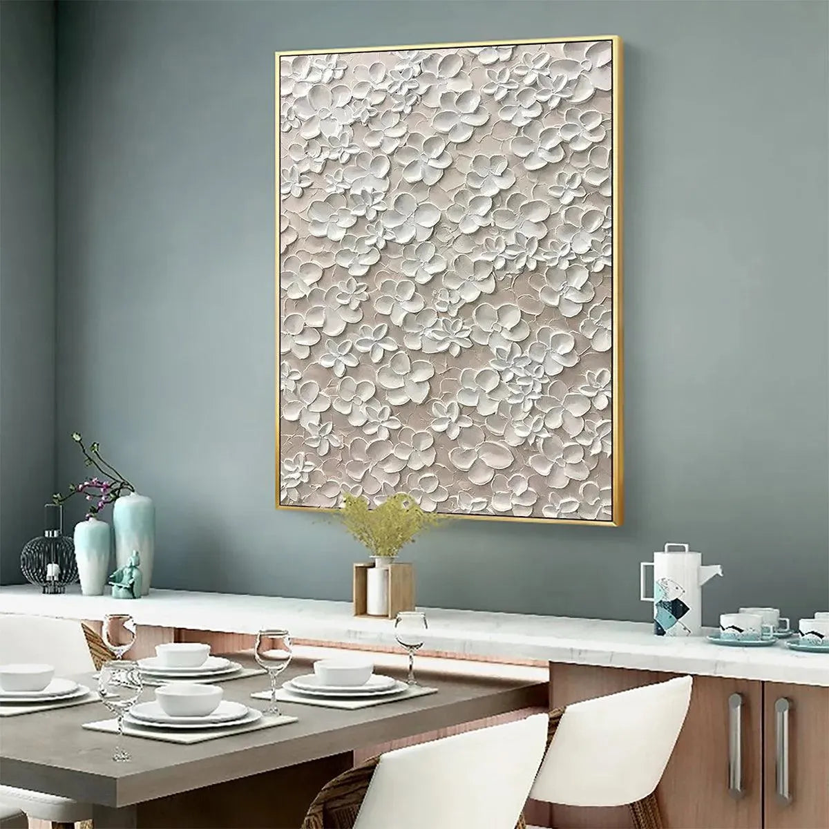 White Floral Impasto Painting – Blanc Bloom