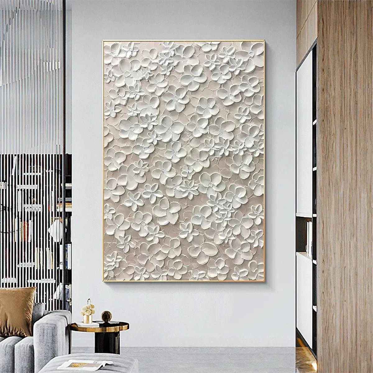 White Floral Impasto Painting – Blanc Bloom