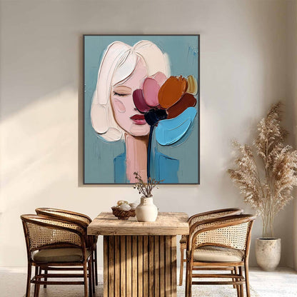 Abstract Figurative Impasto Oil Painting – Bloom Within