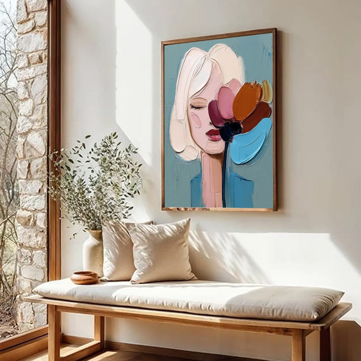 Abstract Figurative Impasto Oil Painting – Bloom Within