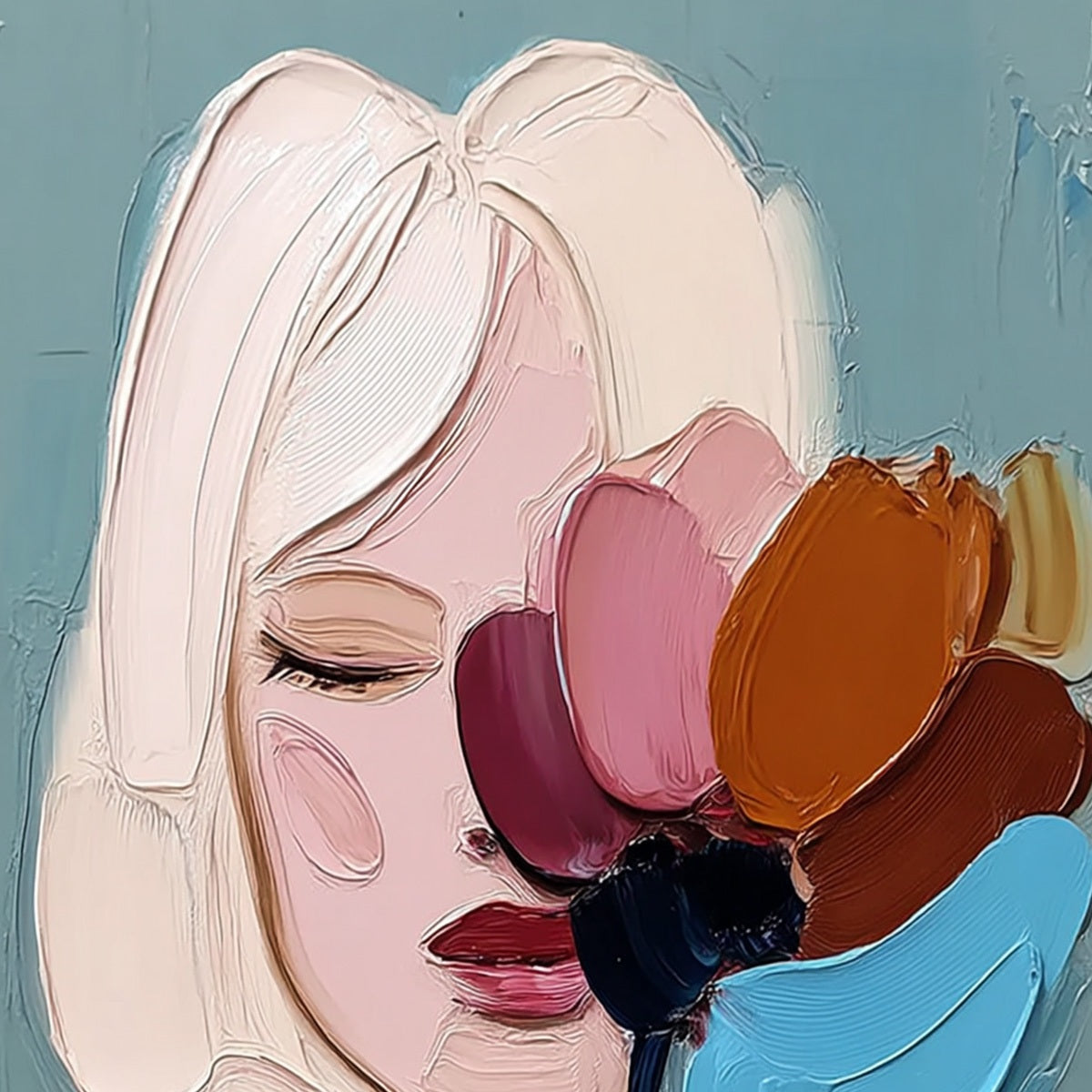 Bloom Within – Figurative Impasto Oil Painting, view 3