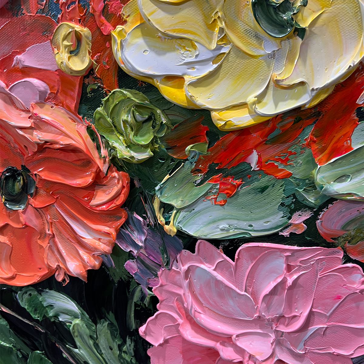 Blooming Bouquet – Bouquet Textured Oil Painting, view 4