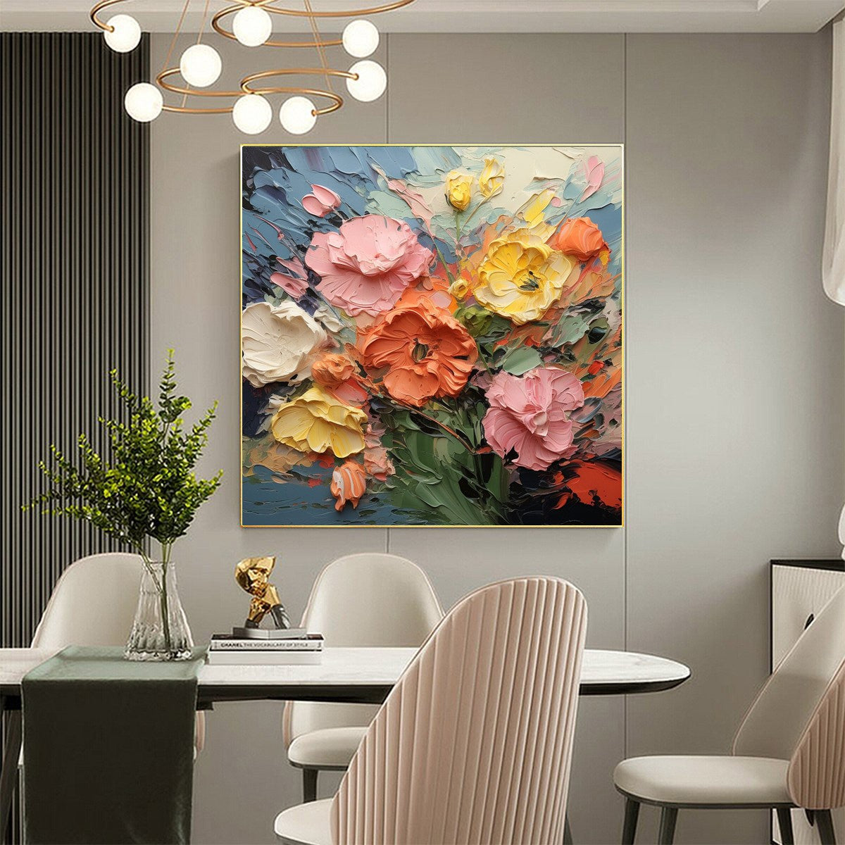 Bouquet Textured Oil Painting – Blooming Bouquet