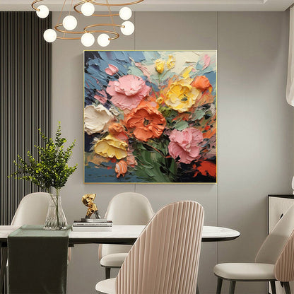 Bouquet Textured Oil Painting – Blooming Bouquet