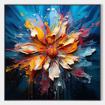 Blooming Burst – Floral Impasto Oil Painting, view 1
