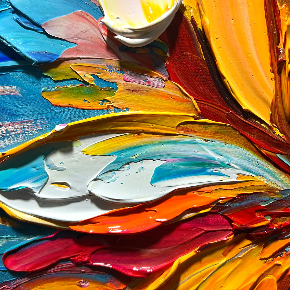 Impasto Floral Oil Painting – Blooming Burst