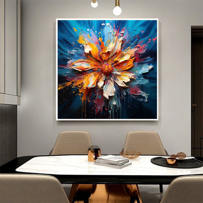 Blooming Burst – Floral Impasto Oil Painting, view 5