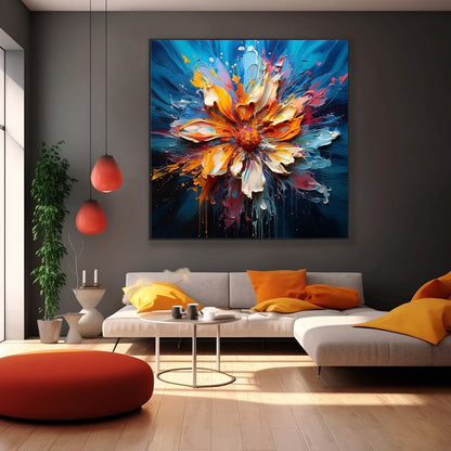 Impasto Floral Oil Painting – Blooming Burst