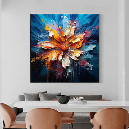 Blooming Burst – Floral Impasto Oil Painting, view 2