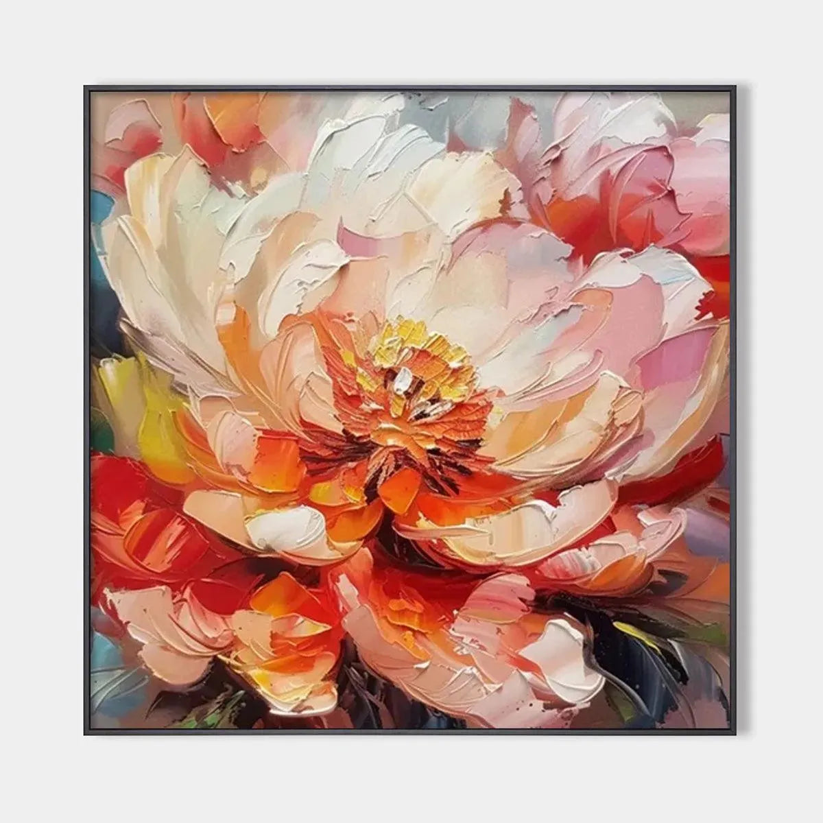 Blooming Peony – Peony Impasto Painting, view 1
