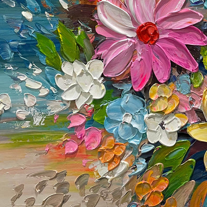 Blooming Rhapsody – Floral Impasto Oil Painting, view 3