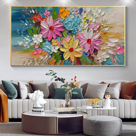 Blooming Rhapsody – Floral Impasto Oil Painting, view 2