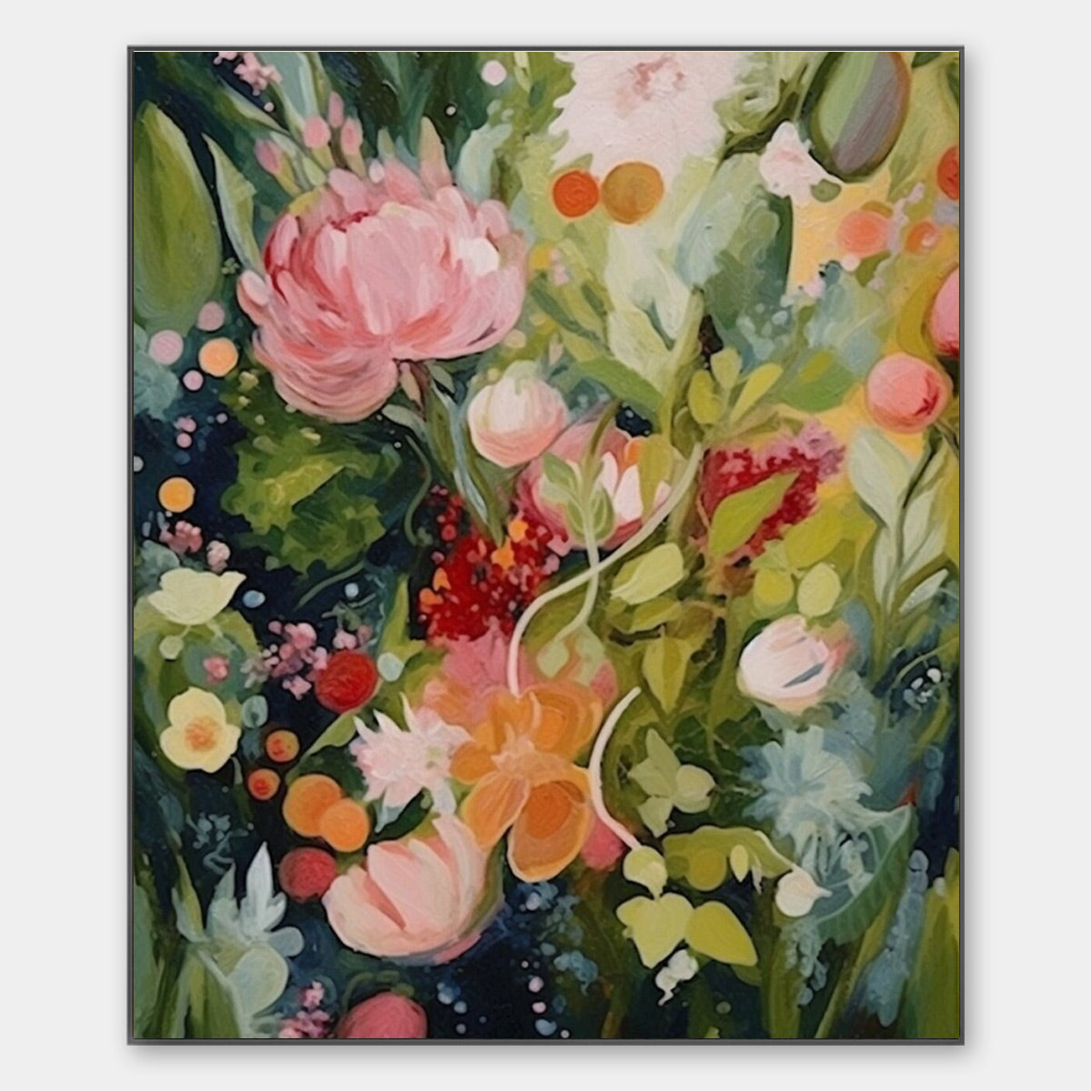 Blooming Rhapsody – Floral Textured Oil Painting, view 1