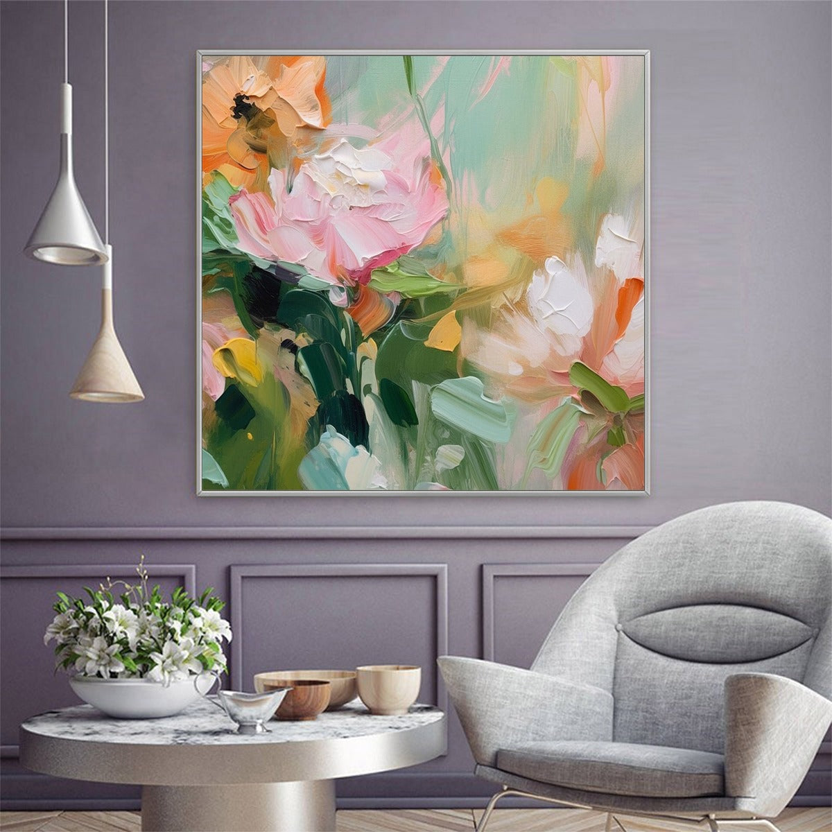 Floral Oil Painting – Blooming Romance